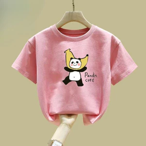 Gấu Trúc Trẻ Em Hoạt Hình In Hình Gấu Mùa Hè Tay Ngắn Dễ Thương Thường Ngày Top Thoáng Khí Nhẹ Trẻ Em Tee