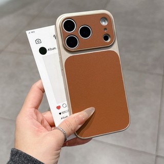 Ốp điện thoại mờ chống sốc cho IPhone 17 16 15 14 13 12 11Pro Max Plus 17 forIPromax Kết cấu da sang trọng Khung cửa sổ lớn cứng
