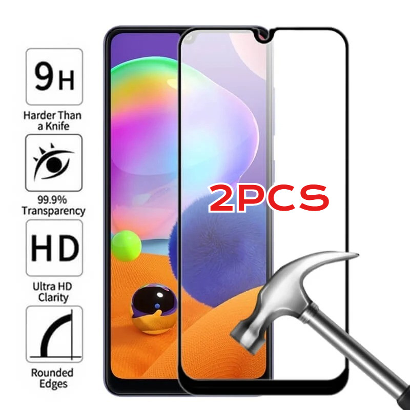 2 Chiếc Trong Suốt Cạnh Đen Kính Phim Cho Samsung Galaxy A11 A10s A10e A10 HD Bảo Vệ Màn Hình Điện Thoại Cho Galaxy A04s A04e A04 A03s A03 A02 A01 Phim Kính Cường Lực Cạnh Đen Chống Gián Điệp