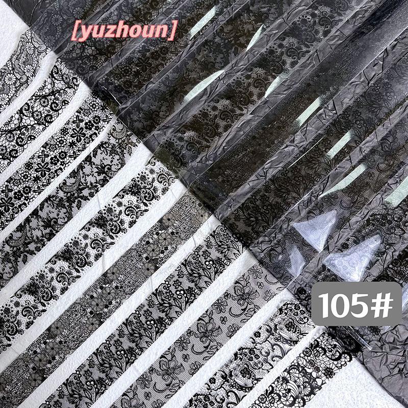[yuzhoun] 1 / 10 Cuộn Thanh Lịch Bla Trắng Ren Hoa Chuyển Móng Tay Giấy Giả Tưởng Retro Hoa Bầu Trời Đầy Sao Giấy Stier Phụ Kiện Làm Móng Tay