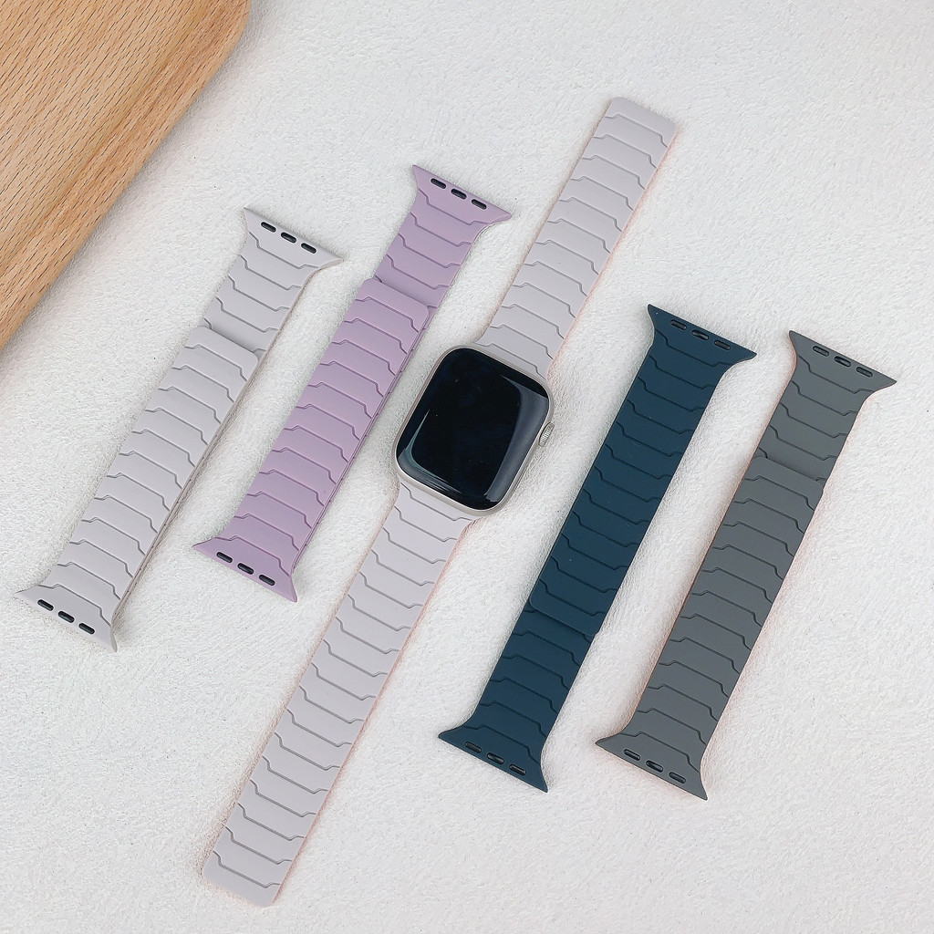 Dây đeo silicon từ tính cho Apple Watch Series11 / 10 42mm 46mm Ultra3 / 2 / 1 49mm 9 8 7 6 5 SE 44mm 40mm 41mm 45mm