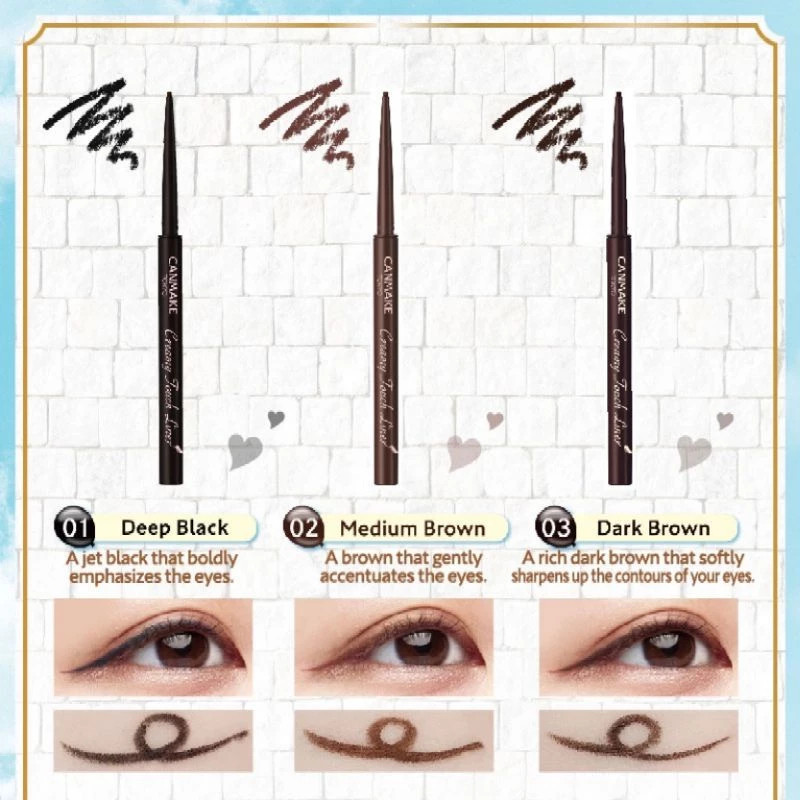 Bút Kẻ Mắt Gel Canmake Creamy Touch Liner Nhật Bản – Kẻ Mắt Siêu Mảnh, Chống Lem, Bền Màu Suốt Ngày