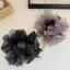 Thanh Lịch Phong Cách Pháp Lưới Nơ Tóc Sang Trọng Pha Lê Mặt Dây Chuyền Scrunchies Người Nổi Tiếng Vuốt Kẹp