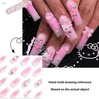 Móng tay giả màu hồng có trang trí ngọc trai với móng tay viền vô hại và mịn màng cho nữ và nữ Salon làm móng