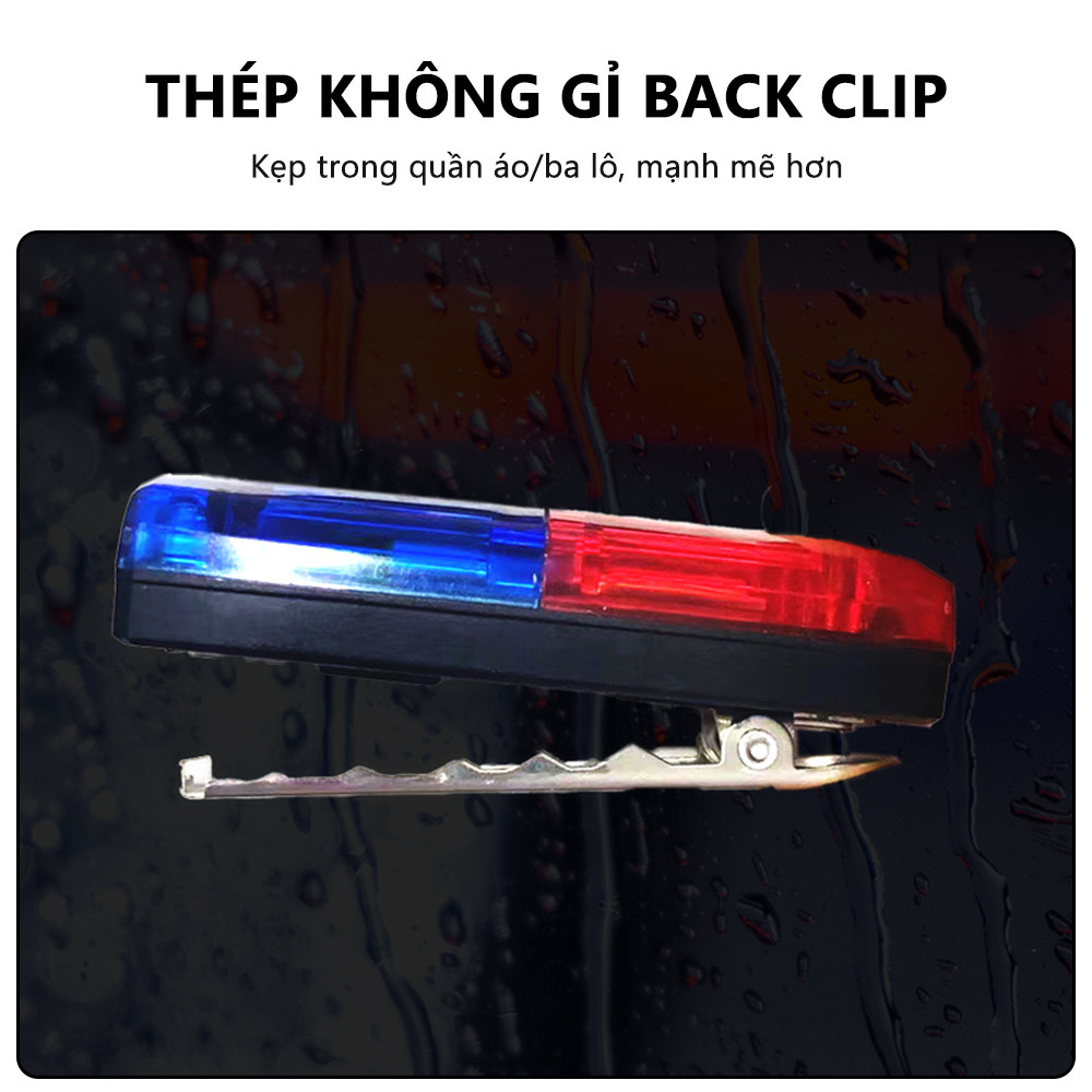 Đèn LED đeo vai màu đỏ và xanh lam Đèn cảnh báo đèn flash giao thông Đèn tín hiệu an toàn Đèn đeo vai có thể sạc lại