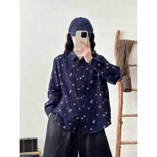 Sẵn sàng - Áo sơ mi nữ chất liệu 100% cotton, mẫu họa tiết hoa mới, phù hợp mùa xuân