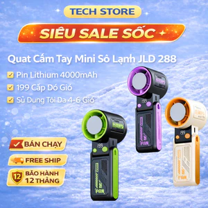 Quạt Cầm Tay Mini Sò Lạnh JLD 288 – Pin Lithium 4000mAh, 199 Cấp Độ Gió, Quạt Gấp Gọn Đa Năng, Sạc Nhanh Type-C, Quạt Để