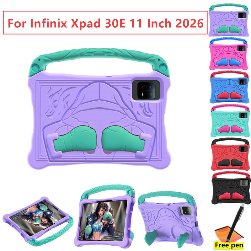 Ốp Lưng Cho Infinix Xpad 30E 11 Inch 2026 An Toàn Eva Trẻ Em An Toàn Đứng Trẻ Em Chất Liệu Bọt EVA Vỏ Bảo Vệ Cầm Tay Chống Sốc Di Động