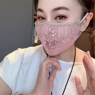 Mặt nạ chống nắng tua rua ren | Tấm che mặt tua dài giặt được