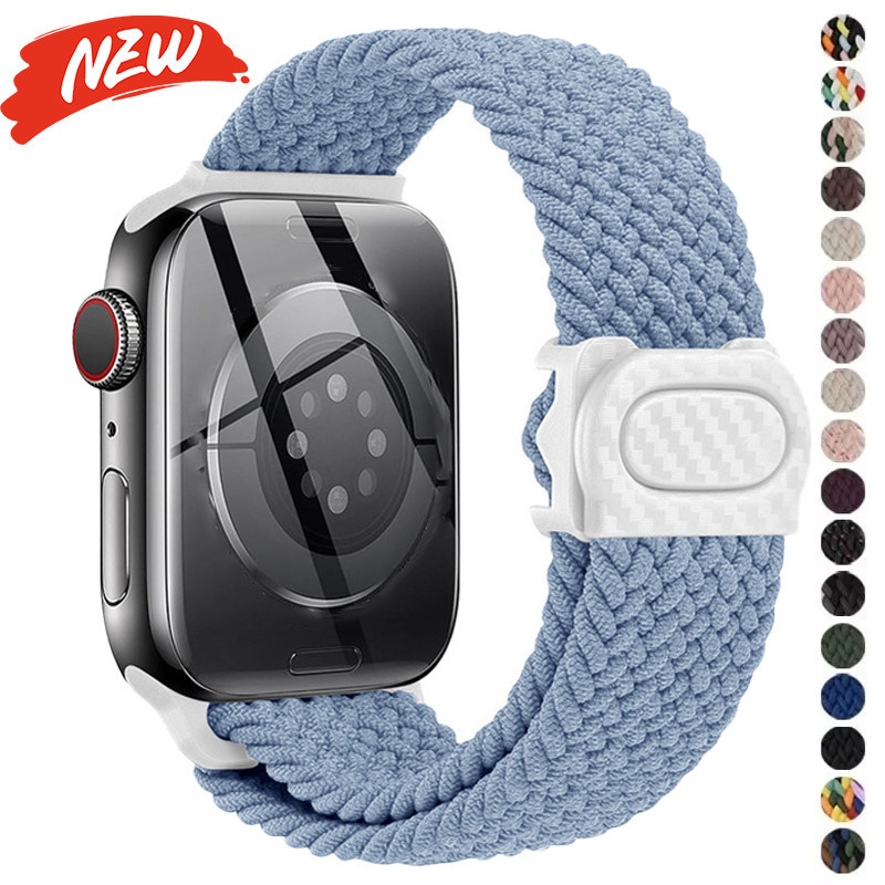 Dây đeo Solo bện Dây đeo Nylon đàn hồi tương thích cho Apple Watch Series11 / 10 42mm 46mm Ultra3 / 2 / 1 49mm 9 8 7 6 5 4 SE 45mm 44mm 41mm 40mm