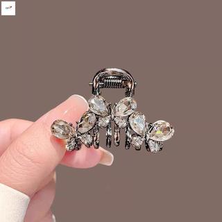 Kẹp tóc hình bướm pha lê nhỏ màu đen cho kẹp tóc hợp kim Half Updos & Bangs có răng chống trượt