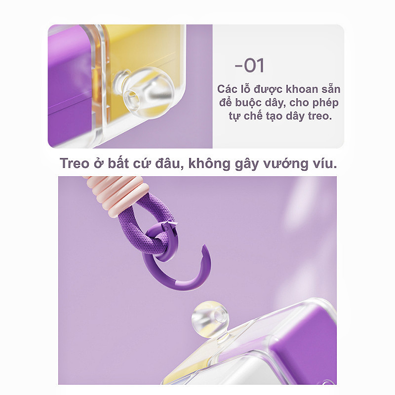Hộp Chia Thuốc Nam Châm 8 Ngăn【Dây Đeo】- Chống Ẩm, Kín Khí, Nhỏ Gọn, Tiện Mang Theo Du Lịch