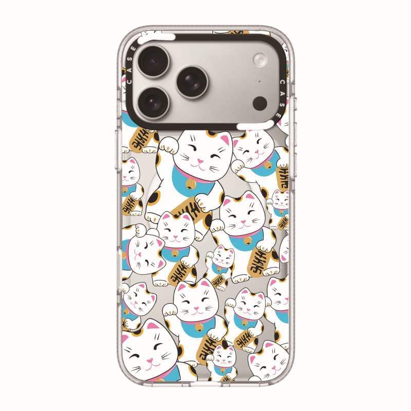 CASECASE X Blue Money Cat Phone Case HỒNG CAMERA RING EDITION Tác động Vỏ hút từ tính trong suốt cho iPhone 17 / 16 / 15 / 14 / 13 Pro Max Air với bao bì cao cấp