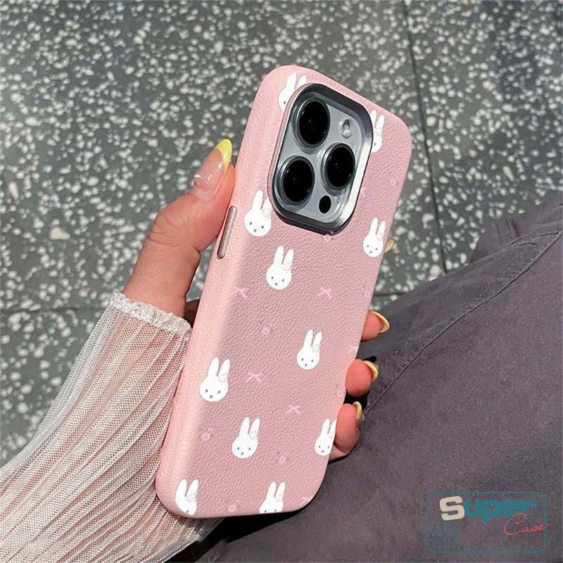 Tương thích cho IPhone 12 14 16 15 17Air 17 12 16 11 15 14 13 Pro Max XR X XS Max 11Pro Plus Gió nhẹ nhàng Họa tiết nơ hoa thỏ dễ thương