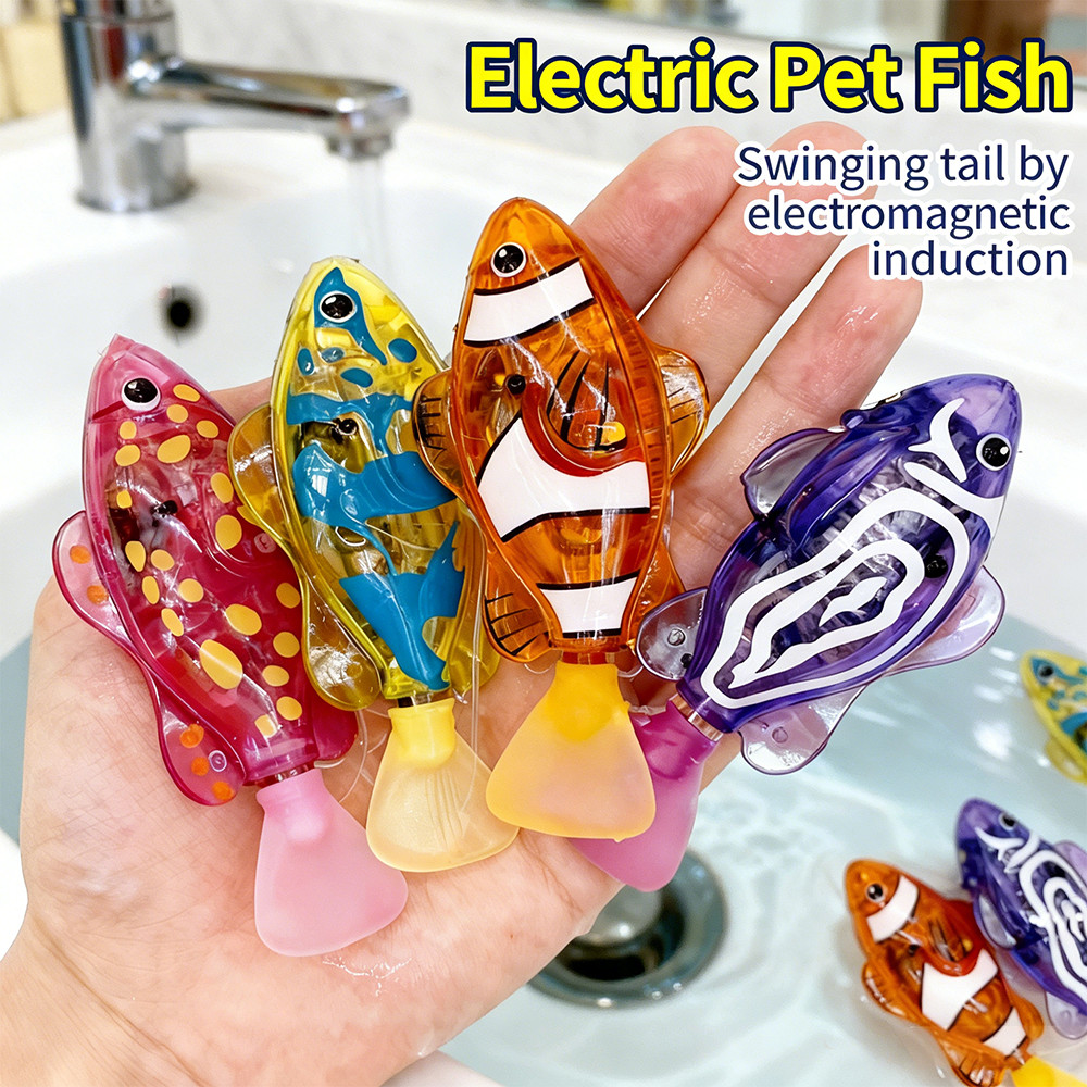 Tương Tác Điện Cá Đồ Chơi LED Ánh Sáng Robot Bơi Đồ Chơi Nước Trong Nhà Chơi Mèo Chó Thú Cưng Đồ Tắm Cho Bé