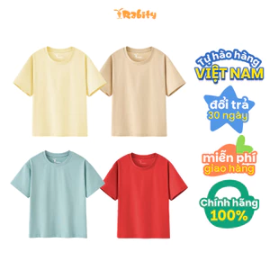 Áo thun trơn ngắn tay bé trai/bé gái Rabity 900.904