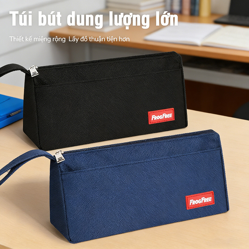 Túi đựng bút Oxford đơn giản, phong cách Hàn Quốc tối giản, phù hợp để học sinh lưu trữ bút.