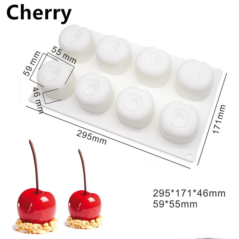 Apple Mosquito Repellent Tròn Flattened Mousse Khuôn Bánh Silicon Món Tráng Miệng Pháp Thạch Khuôn Nướng Bánh Sô Cô La