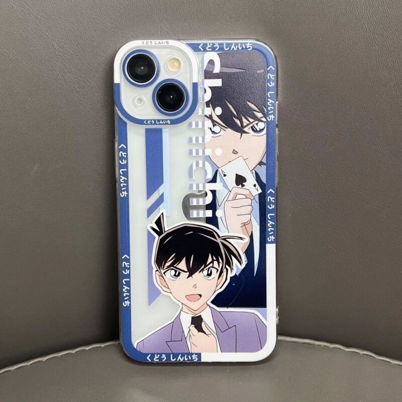 Anime Conan Shinichi Mouri Ran Ốp Lưng Điện Thoại IPhone 14 15 16 17 Pro Max 14 15 16 Plus 16e 17AIR Vỏ Hoạt Hình TPU Trong Suốt Thời Trang