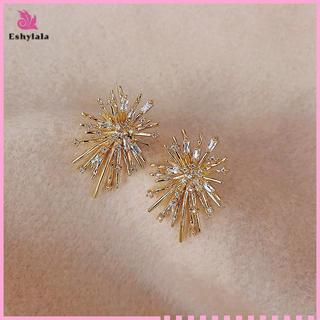 Eshylala - Bông tai hình bông tuyết zircon giả ngọc trai lấp lánh, thời trang cho nữ, quà tặng hoàn hảo cho tiệc Giáng sinh [MỚI]