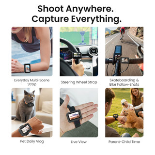 Dành cho DJI OSMO NANO, dây đeo mở rộng truyền hình ảnh, vỏ bảo vệ silicon, dây đeo vô lăng, vlog cho thú cưng, phụ kiện máy ảnh thể thao