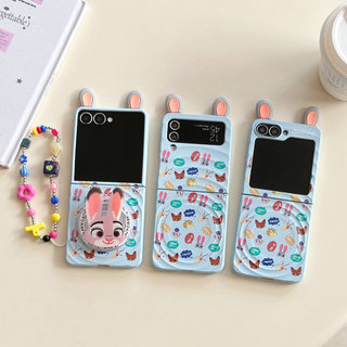 Ốp Điện Thoại Gấp Cho Samsung Galaxy Z Flip7 Flip6 Flip5 Flip4 Flip3 Boyang Thiết Kế Dễ Thương Zootopia Từ Giá Đỡ Vòng Tay Cứng tpu Vỏ Điện Thoại