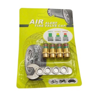 Nắp van cảnh báo áp suất 3 màu kiểm tra mắt Nắp Van Cảnh Báo Áp Suất Lốp, Lõi Đồng, Hiển Thị 3 Màu, Kiểm Tra Bằng Mắt