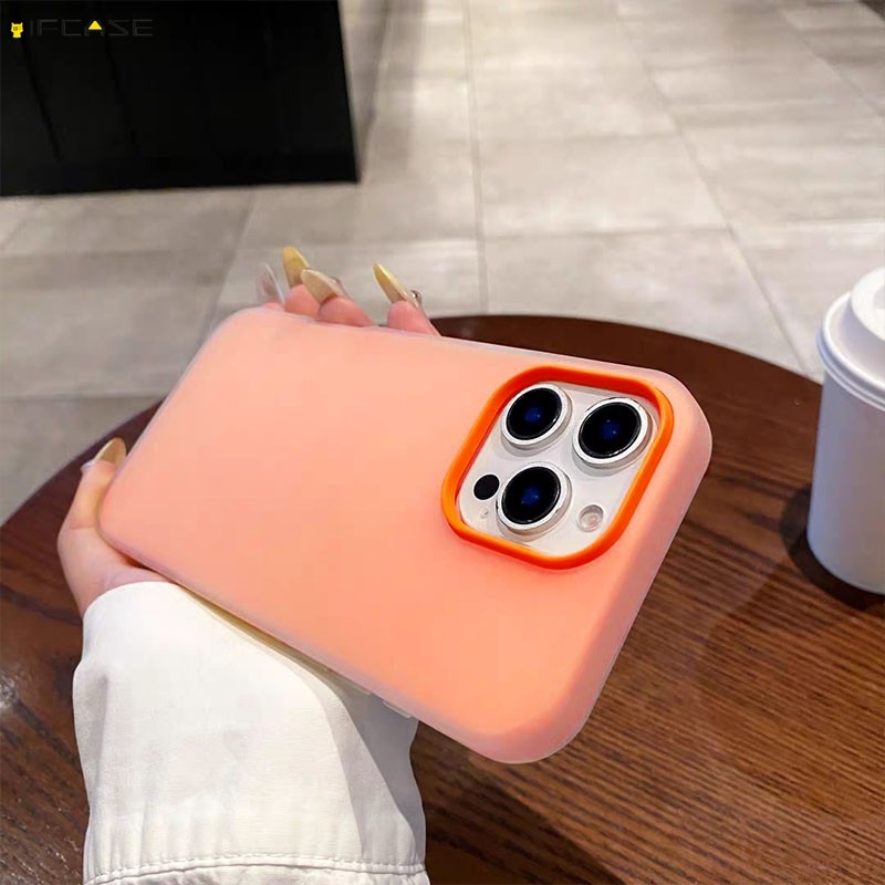 Tương Thích Cho iPhone 14 Plus 13 12 Mini Pro Max XS Max X 14ProMax Ốp Điện Thoại 2in1 2 Trong 1 Màu Kẹo Cam Hai Lớp Nhiều Màu Sắc Mờ Trắng Trong Suốt Vỏ