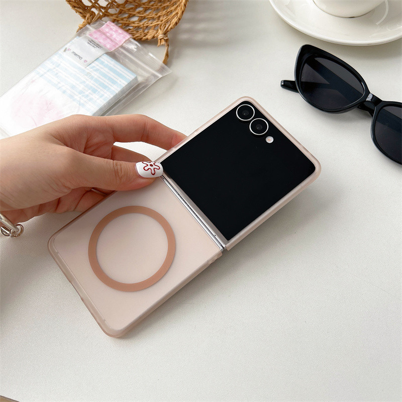 Ốp từ tính mờ mờ mỏng cho Samsung Galaxy Z Flip 7 Z Flip 6 Z Flip 5 Z Flip 4 Z Flip 3 Ốp điện thoại Acrylic cứng Flip7 Flip6