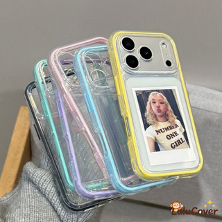 Ốp điện thoại Tương Thích Trong Suốt 2 in1 Cho Xiaomi 17 Pro Max 15 15S 14 13T 13 12 5G 4G Hộp Đựng Thẻ Mặt Sau Dễ Thương Đơn Giản Màu Kẹo Vỏ Chống Sốc Trong Suốt