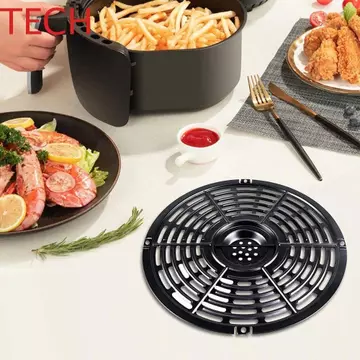 Chảo chiên không khí TECH, Thảm chiên không khí chống dính vuông, Chảo chiên chống dính tròn Không phủ BPA Giỏ giòn Phụ kiện nồi chiên không khí