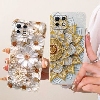 Dành Cho Xiaomi Mi 11 Lite 5G Vỏ Thời Trang Hoa Cúc Hoa Hướng Dương Vỏ Điện Thoại Silicon Mềm Cho Xiaomi 11 Lite 5G NE Mi11Lite Ốp Lưng