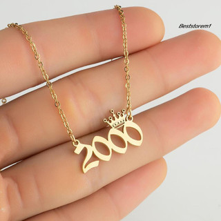 Vòng cổ mặt hình năm sinh vương miện mới bằng thép không gỉ cho nữ