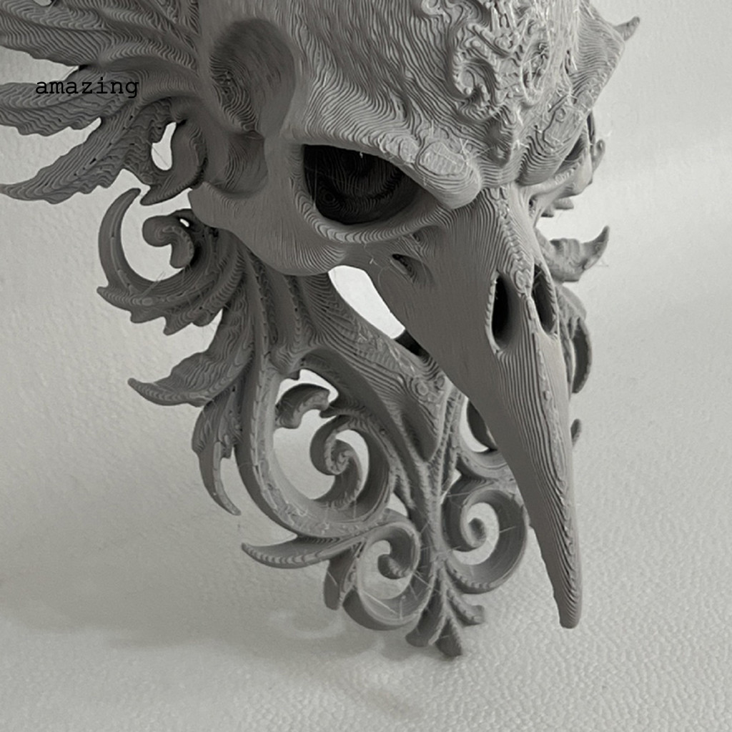 [AM] Nghệ thuật treo tường đầu lâu Raven Skull – điêu khắc trang trí phòng ngủ, Halloween, phong cách gothic, dùng cho nhà tối