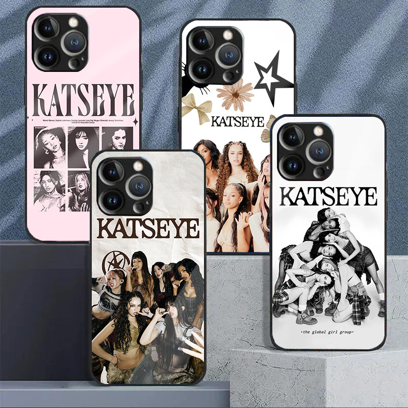 Ốp Điện Thoại Kính KATSEYE 01 Cho IPhone 16 15 14 13 12 11 Pro XR XS Max Plus Mini X XR 8 7 6s SE2 / 3