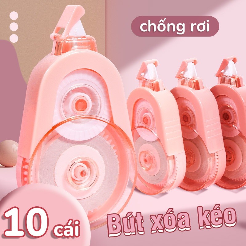 Bút xoá kéo màu pastel đáng yêu, set 5 bút dài 100m, chất lượng cao cho học sinh học tập hằng ngày