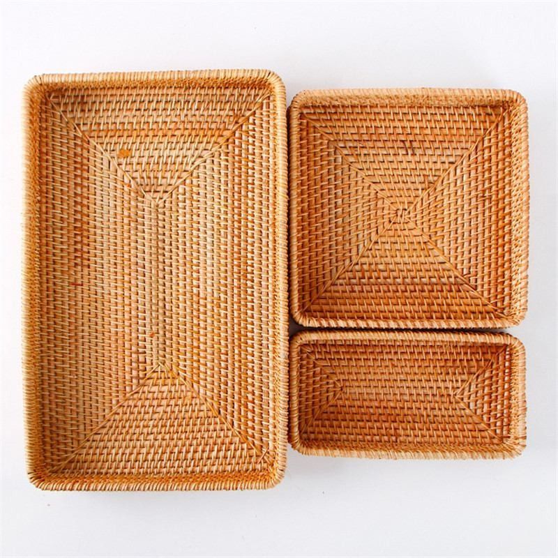 Khay Mây Tre Đan 3 Món – Decor Nhà Cửa