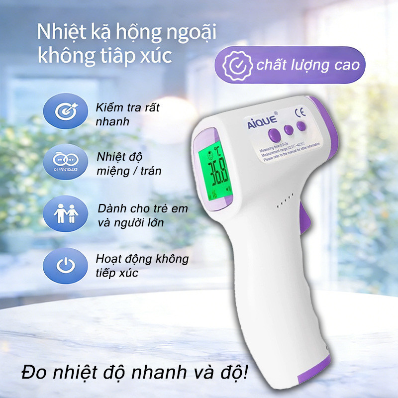 Nhiệt Kế Hồng Ngoại Y Tế - Đo Trán Không Tiếp Xúc, Chính Xác ±0.2°C,Dùng Cho Gia Đình & Văn Phòng