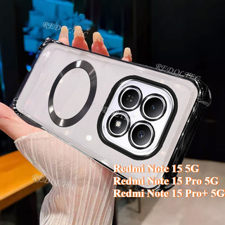 Redim Note 15 15Pro Note 15 Pro + 5G 2025 Vỏ mới Chống sốc từ tính trong suốt có vòng nam châm 2025 Thiết kế mới Vỏ trong suốt Redmi Note 15 Pro Plus Vỏ điện thoại mềm siêu mỏng