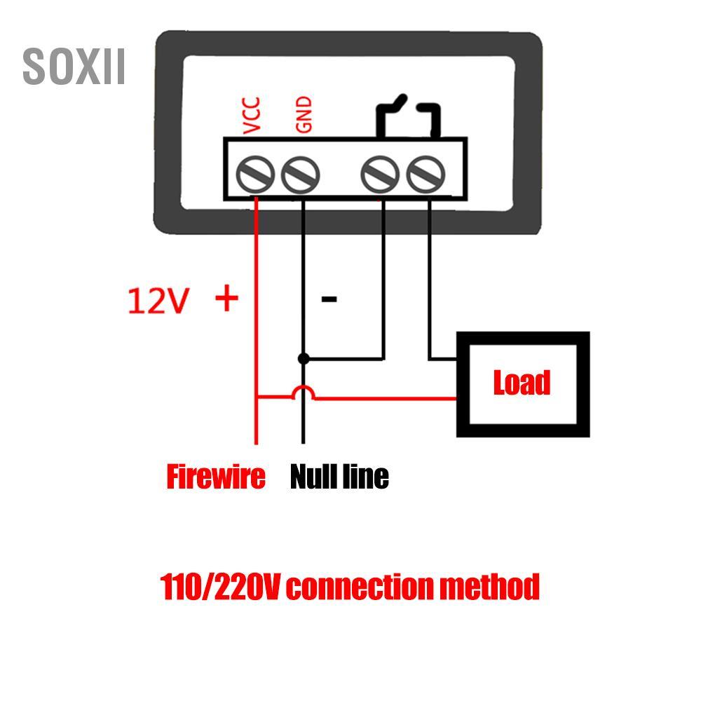 soxii Bộ điều khiển nhiệt độ kỹ thuật số Công tắc điều chỉnh nhiệt độ tủ lạnh mini có màn hình LED lớn cho tủ đông hấp (12V)