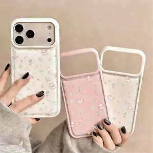 Mỡ hoa đầy đủ màn hình cho 17 16 15PROMAX trường hợp điện thoại IPhone17 lỗ lớn 16 13 trống gói