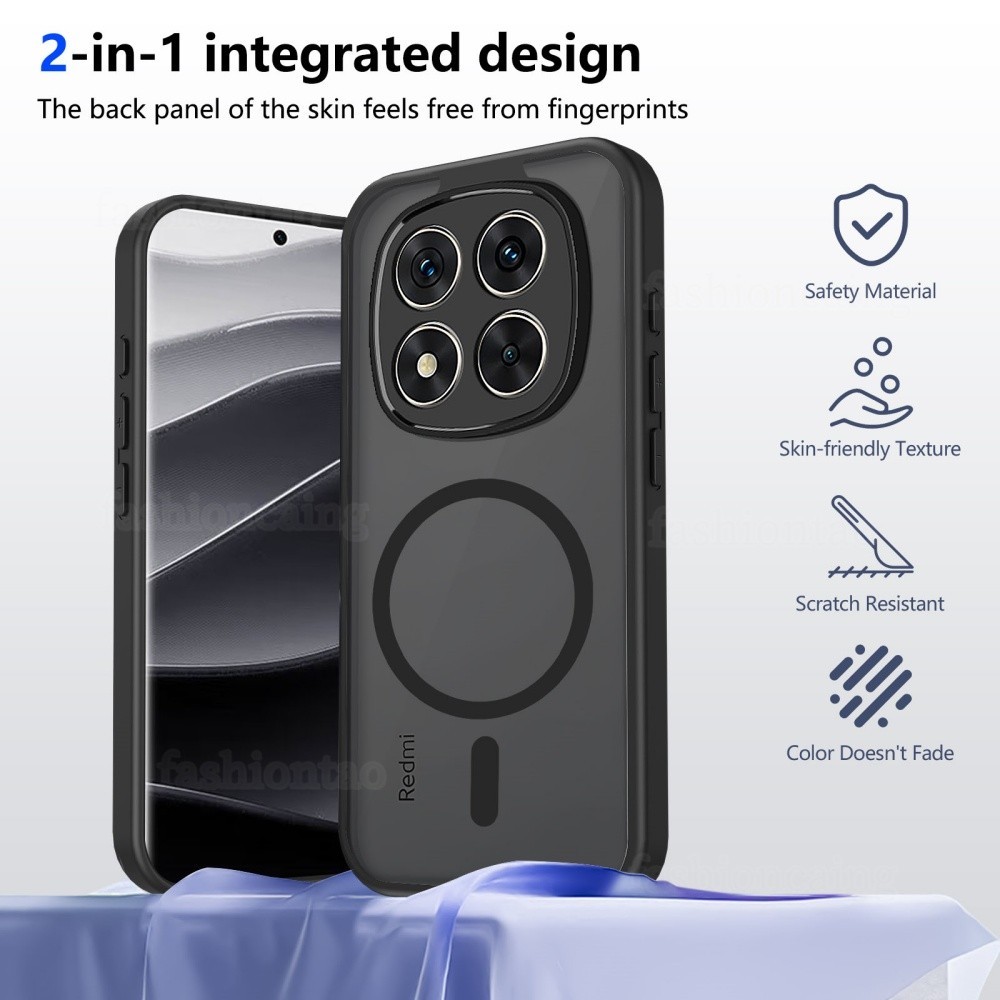 Ốp Lưng Cho Redmi Note 15 Pro Plus Note15 Pro Note15Pro + Note15ProPlus 4G 5G Slim PC Acrylic Vỏ Điện Thoại Từ Tính Với Áo Giáp Sạc Không Dây Bảo Vệ Chống Sốc Ốp Lưng Cứng