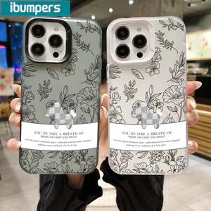 Ibumpers Ốp Điện Thoại Thanh Lịch Tối Giản Họa Tiết Hoa Đường Nghệ Thuật Ngựa Mờ Mềm Cao Cấp Chống Sốc Vỏ Cho iPhone 11 12 13 14 15 16 17 Pro Max IP 7 8 Plus Iphon X XS XR