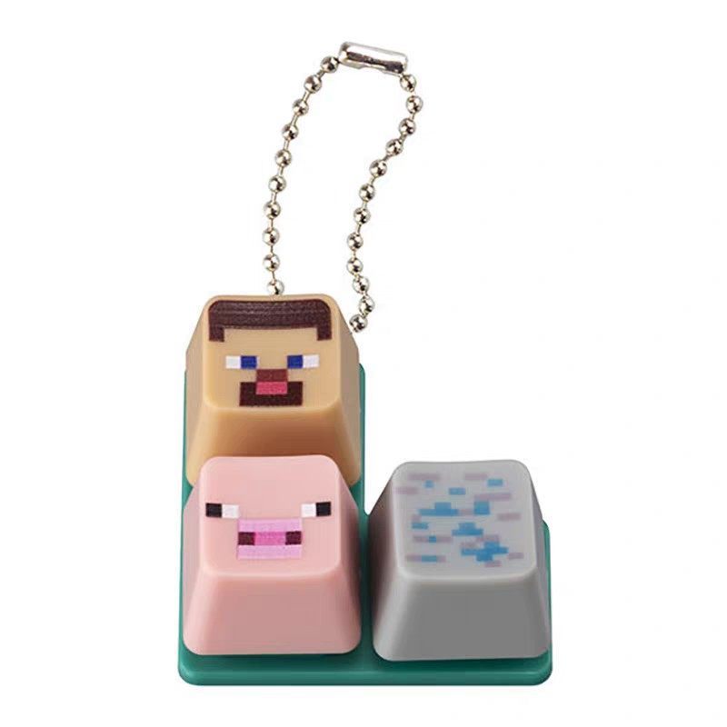 [BTF] Nhật Bản BANDAI Capsule Toy MC Minecraft Bàn Phím Nút Hình Mặt Dây Chuyền Keycap Charm FL9F