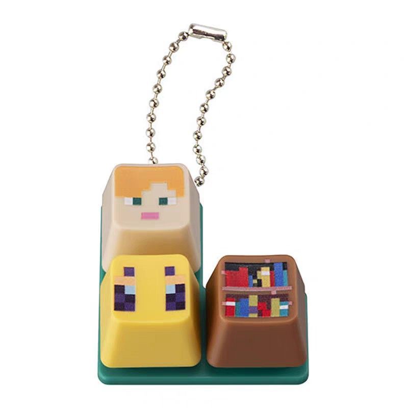 [BTF] Nhật Bản BANDAI Capsule Toy MC Minecraft Bàn Phím Nút Hình Mặt Dây Chuyền Keycap Charm FL9F