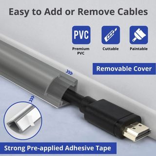 Tấm che cáp NEAVERLER, Tấm che khuyết điểm cáp góc tam giác 100cm, Tấm che dây PVC tự dính chất lượng cao Sàn tường