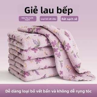 In Hình San Hô Lông Cừu Món Ăn Vải Không Trơn Hộ Gia Đình Đĩa Vải Cọ Rửa Miếng Lót Thấm Hút Mạnh Món Ăn Vải Nhà Bếp Món Ăn Vải ZENI