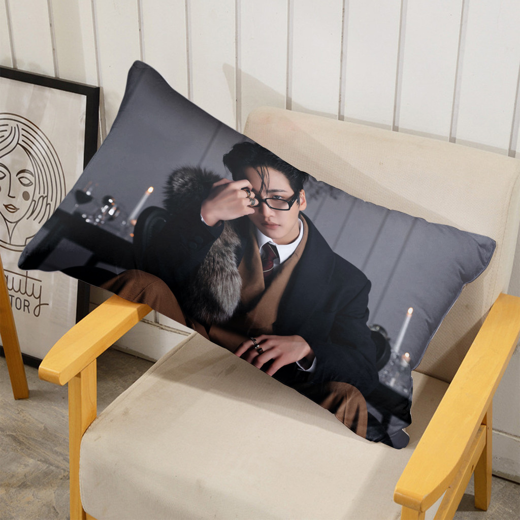 ATEEZ Vỏ Gối Polyester Hình Chữ Nhật Một Mặt, Máy Có Thể Giặt Được, Thích Hợp Để Trang Trí Phòng Khách Giường Sofa (Không Bao Gồm lõi)