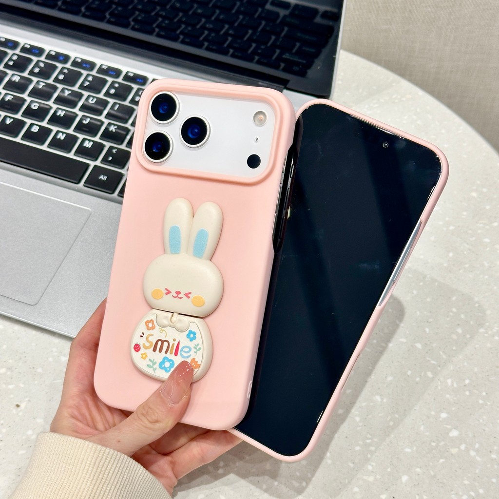 Vỏ điện thoại hình gấu bông hồng 3D phù hợp cho iPhone 17 Pro Max  iPhone 17 16 15 14 13 12 11