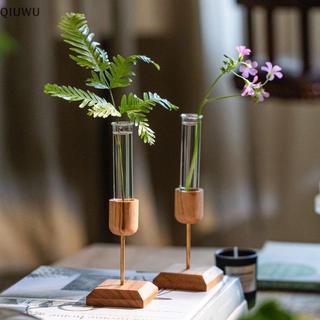 QIUWU Sáng Tạo Nhà Để Bàn Đồ Trang Trí Bình Gỗ Ống Kiểm Tra Thủy Tinh Trong Suốt Cây Thủy Canh Hoa Sắp Xếp.